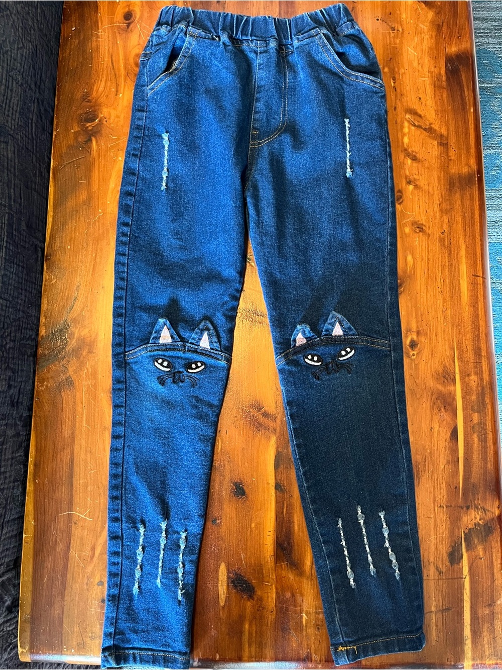 Amazon Kids Dark Blue Cat Face Leggings